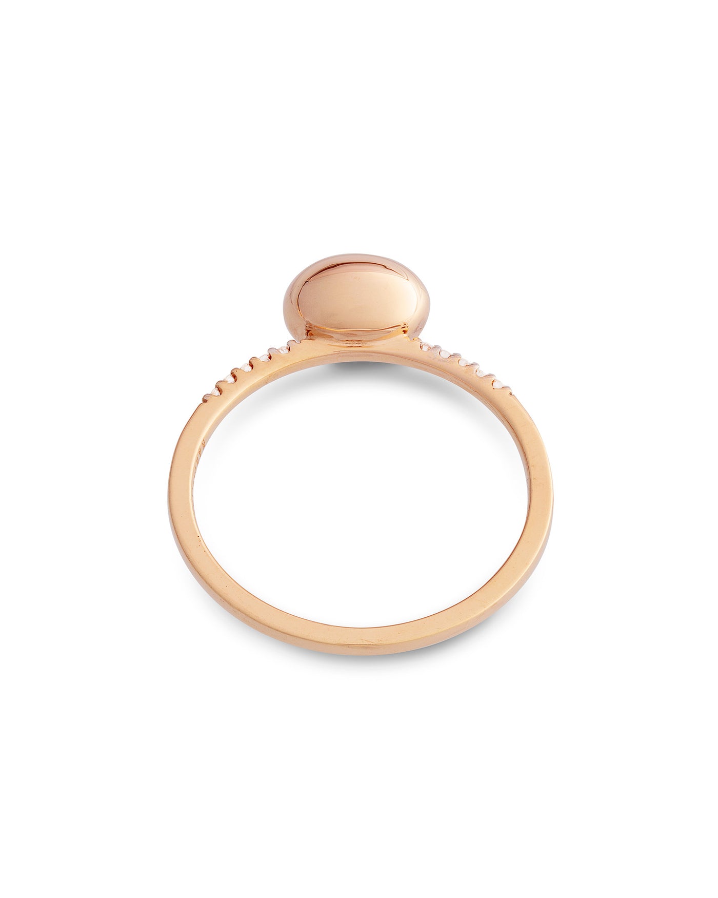 "dancing élite" rose gold boule and diamonds pavé ring (small)