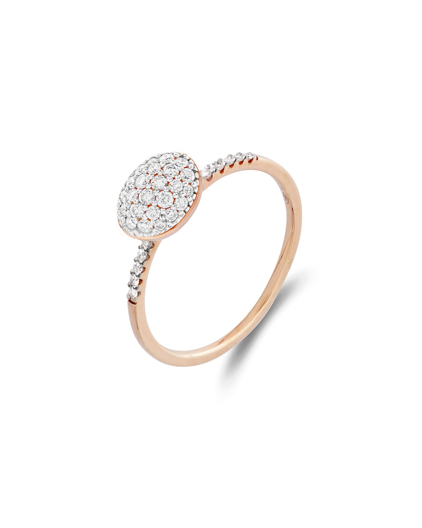 VERLOBUNGSRING "DANCING ÉLITE" ROMANTISCH AUS Roségold UND DIAMANTEN (KLEIN)