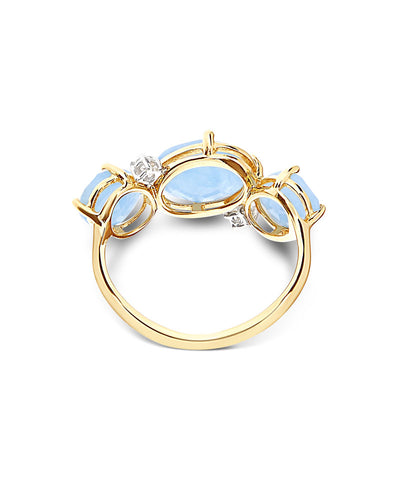 "ipanema" gold, aquamarine and diamonds ring 