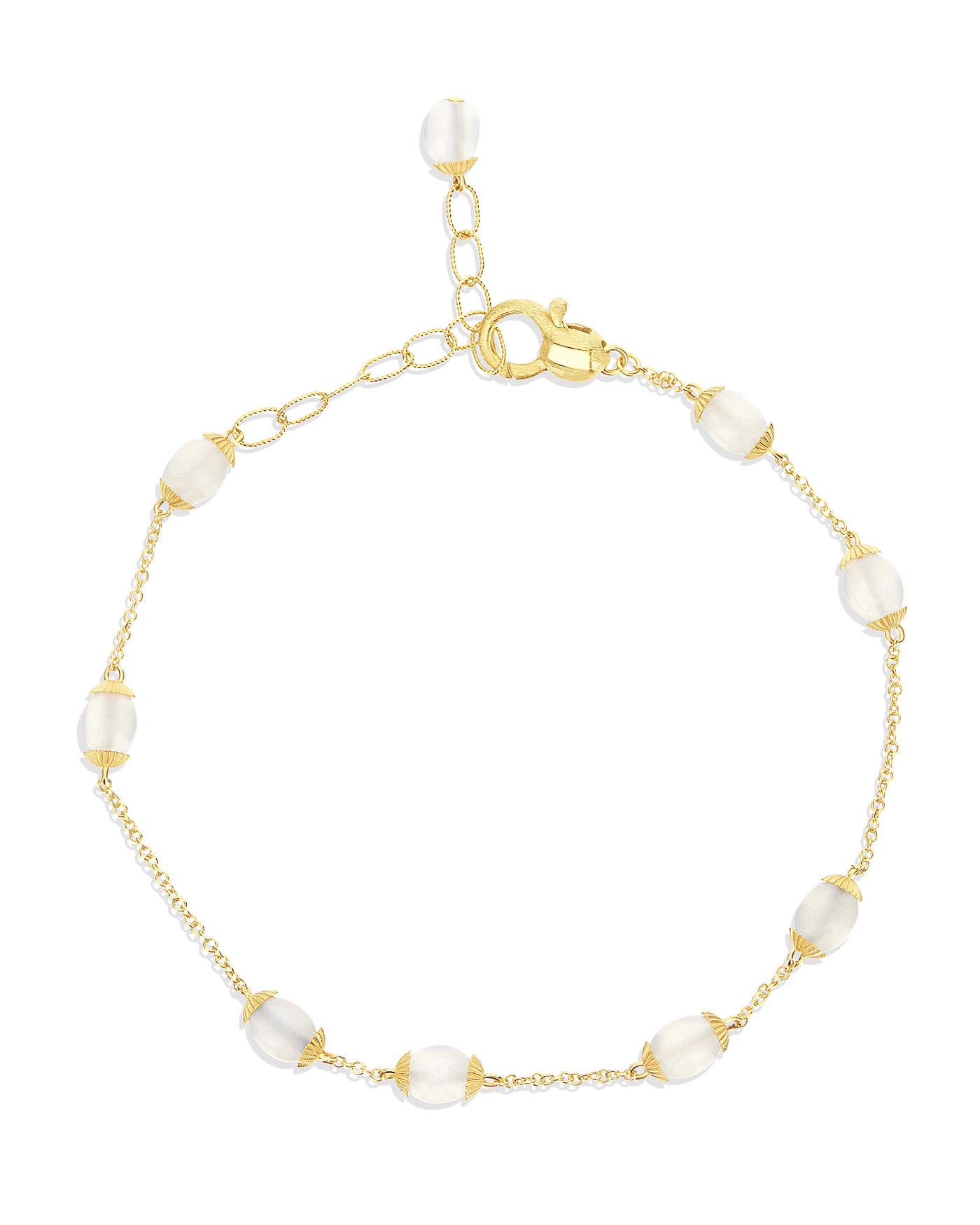 "White desert" gold and moonstone bracelet