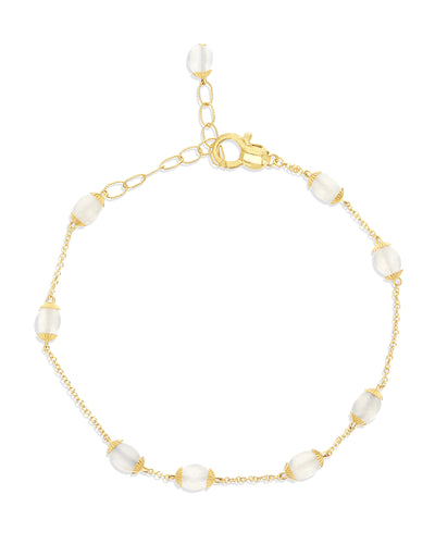 "White desert" gold and moonstone bracelet