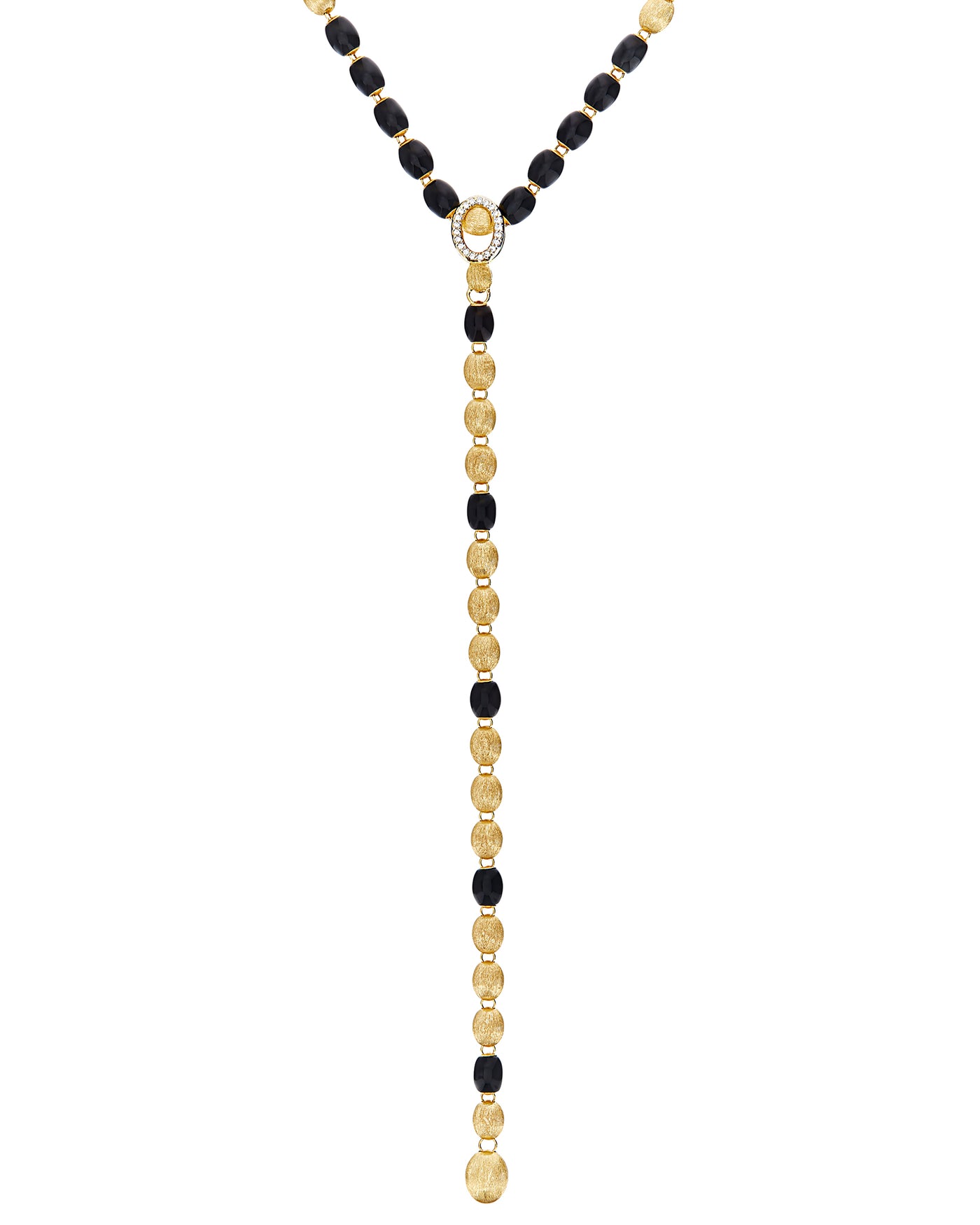 "ivy" gold bracelet with black onyx boules and diamonds