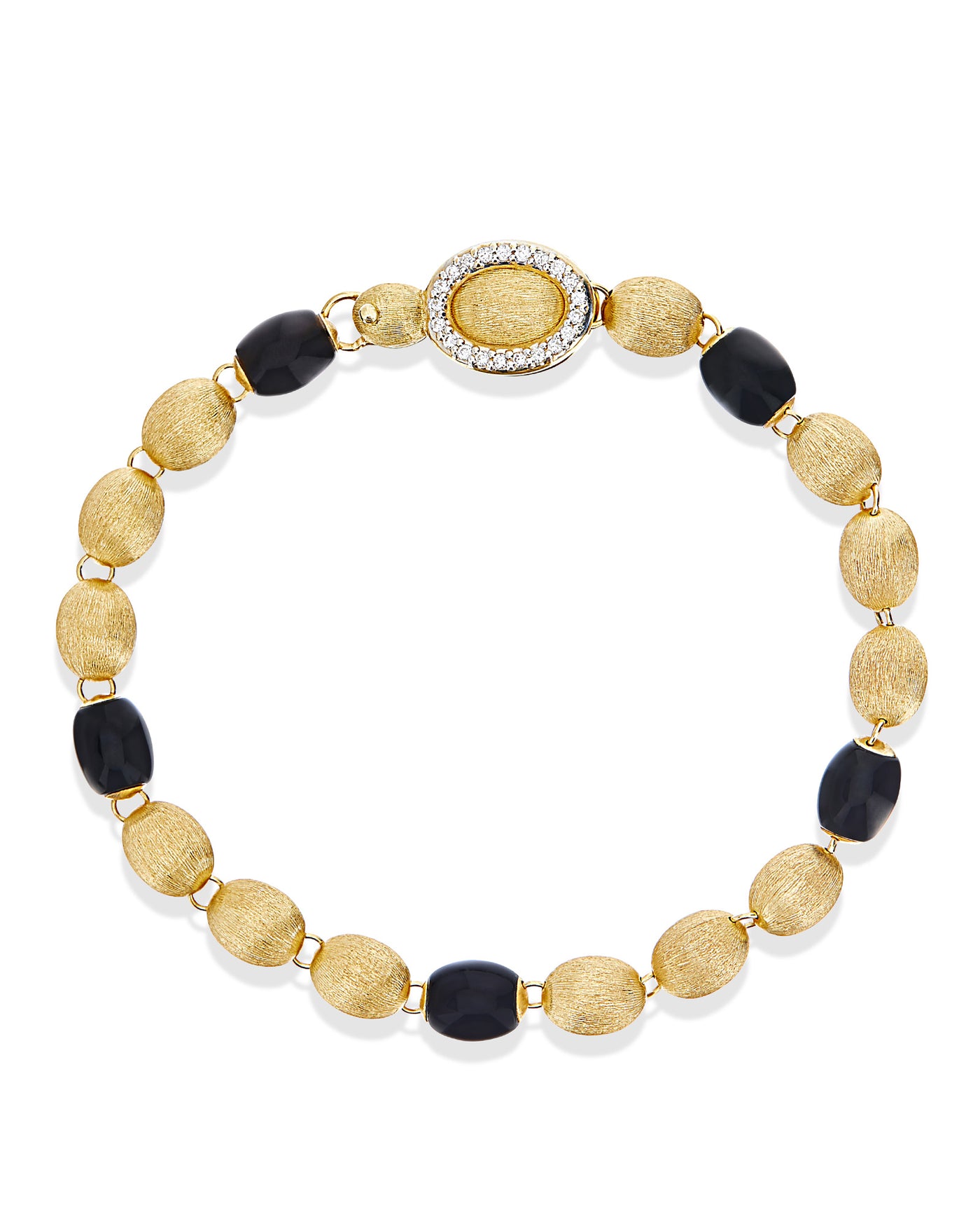 Bracciale IVY "MISTERY BLACK" con boules in oro, diamanti e onice nero