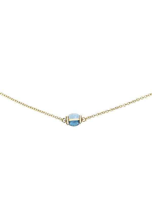 Bracciale "DANCING AZURE" in oro, topazio blu e acquamarina