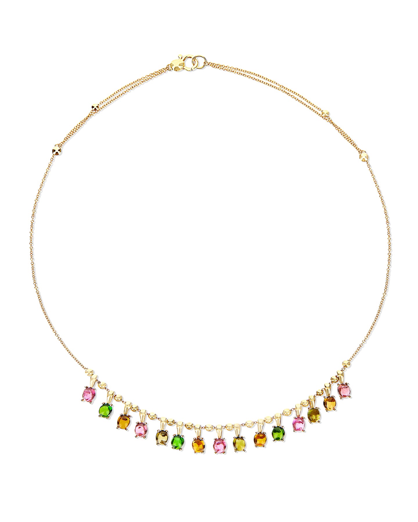 Nanis Collana girocollo "DANCING TOURMALINES" in oro e tormaline colorate – Nanis Italian Jewels
