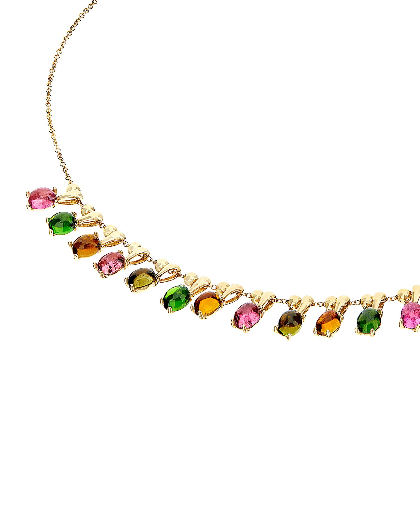 "tourmalines" gold and tourmaline colorful collar necklace