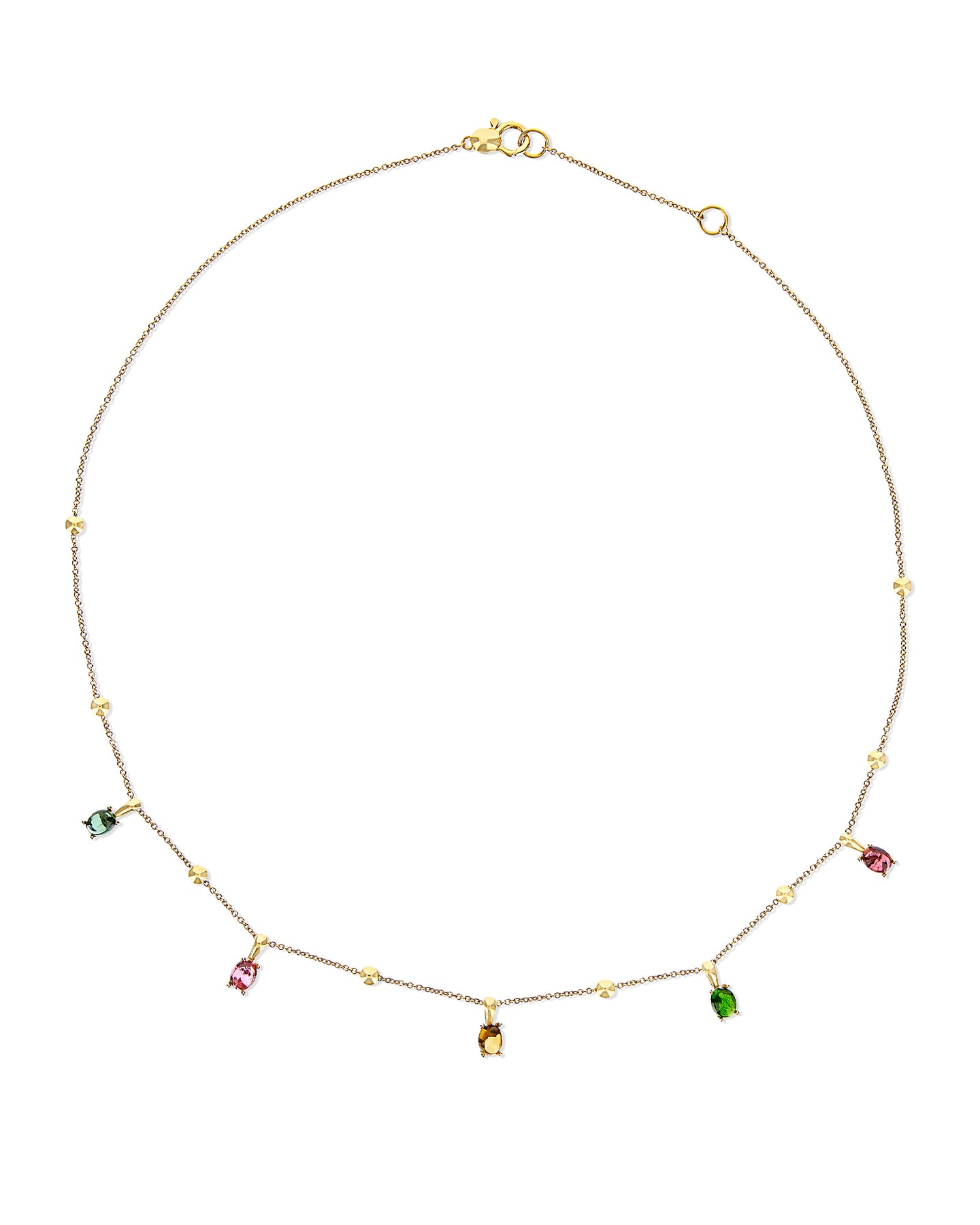 Nanis Collana girocollo "DANCING TOURMALINES" in oro e tormaline colorate – Nanis Italian Jewels