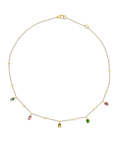 "tourmalines" gold and tourmaline colorful collar necklace