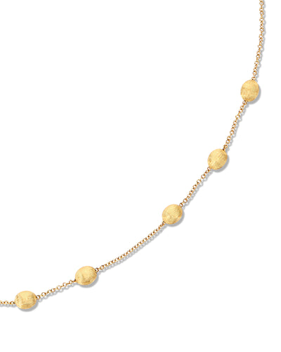 Collana girocollo "soffio" con boules in oro