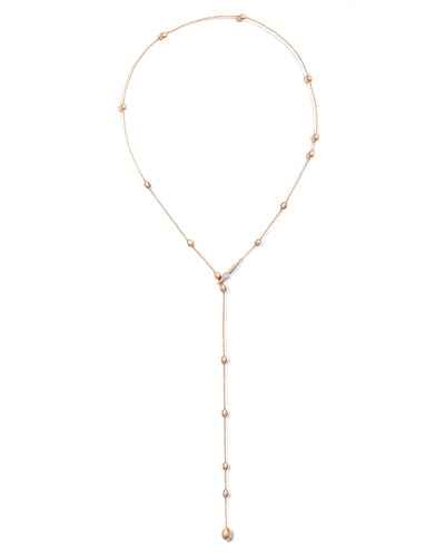 "soffio" rose gold and diamonds y necklace