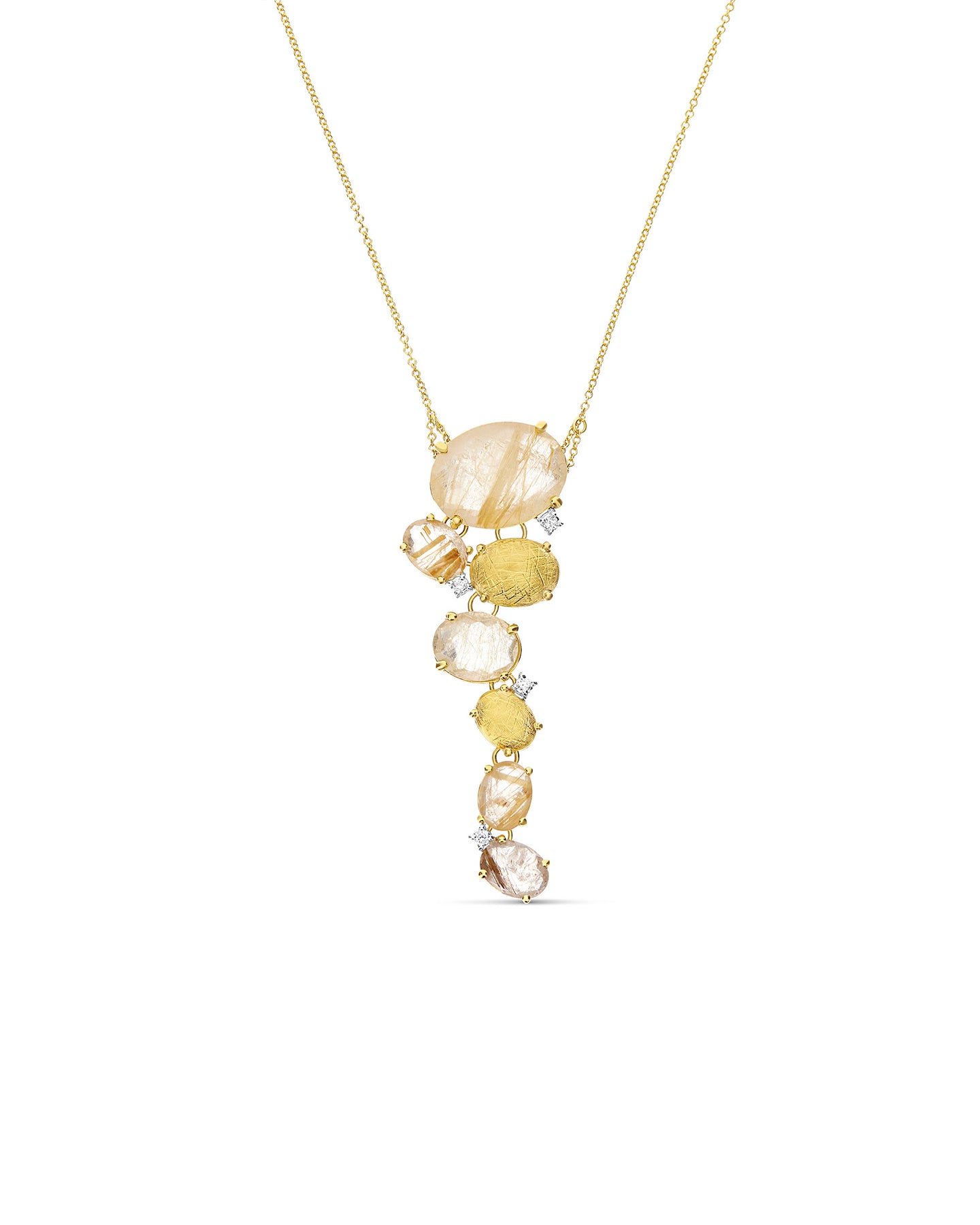 Nanis Collana "IPANEMA" pendente con boules in oro, quarzo rutilato giallo e – Nanis Italian Jewels