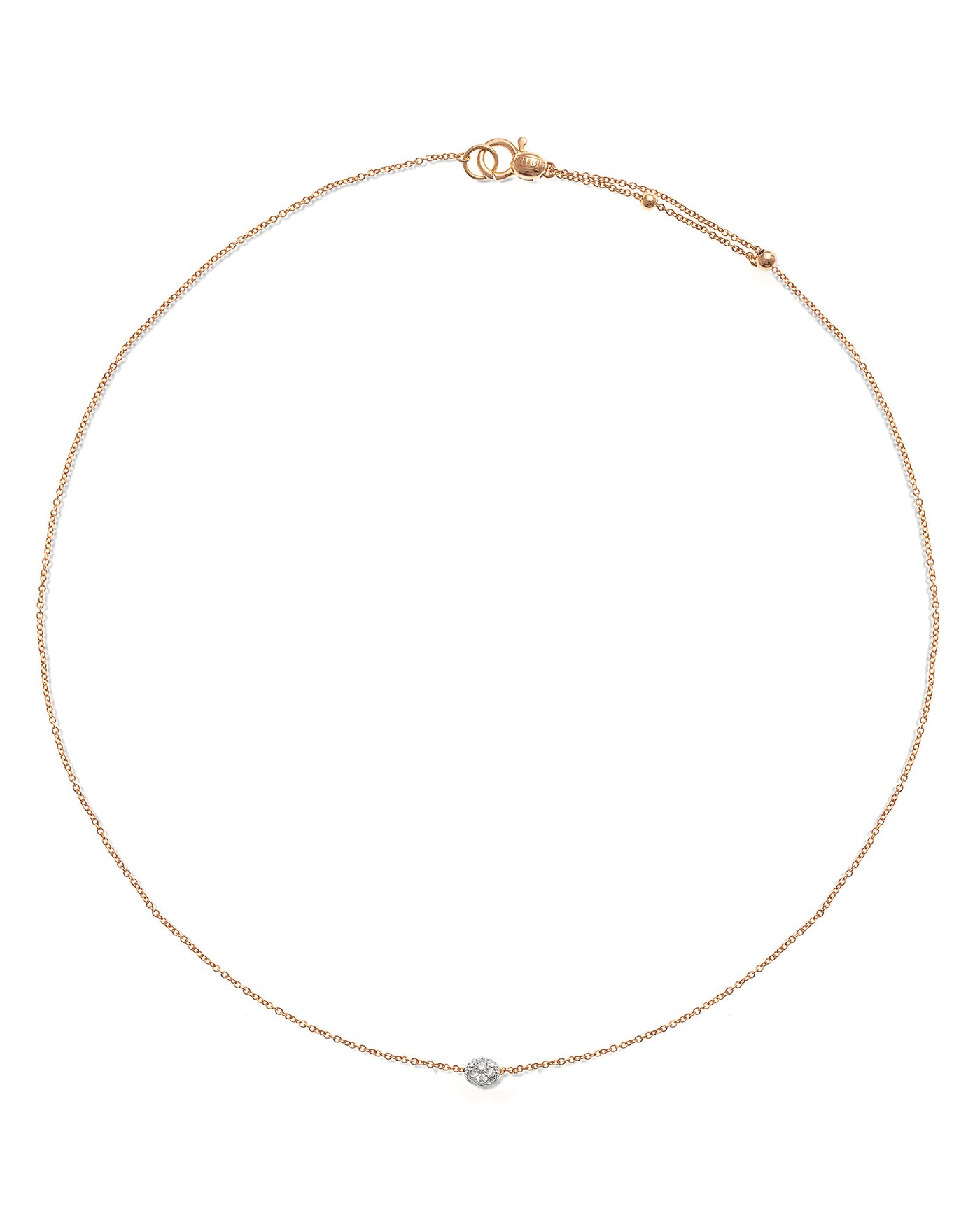 "dancing élite" rose gold and diamonds boule light point necklace