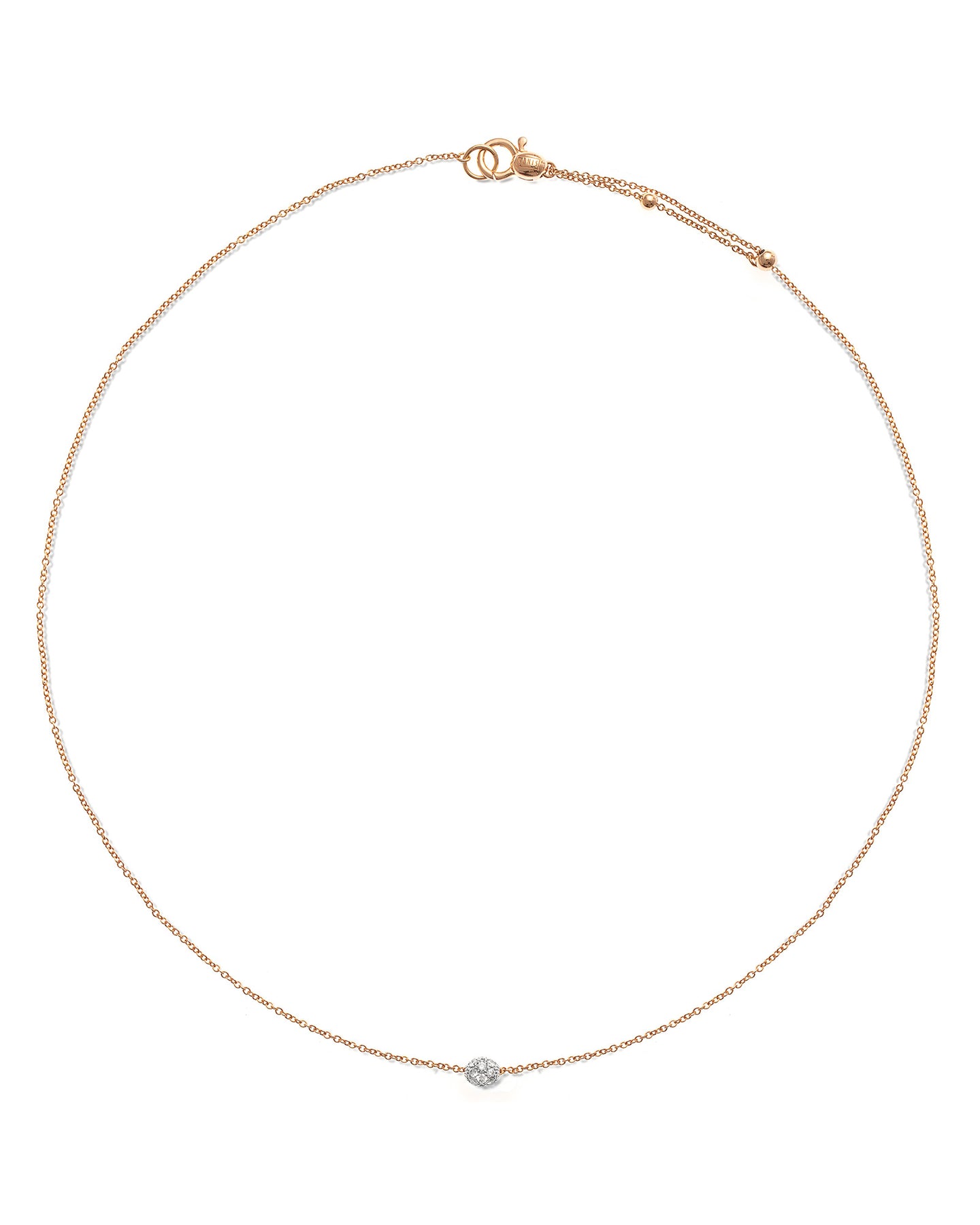 Nanis Collana punto luce "DANCING ÉLITE" in oro rosa e boule in diamanti – Nanis Italian Jewels