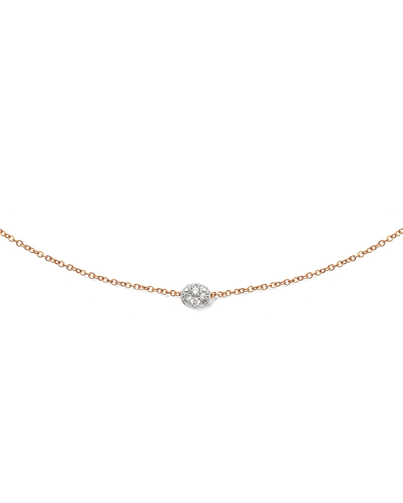 Lichtpunkt Halskette "DANCING ÉLITE" aus Roségold und Boule mit Diamanten