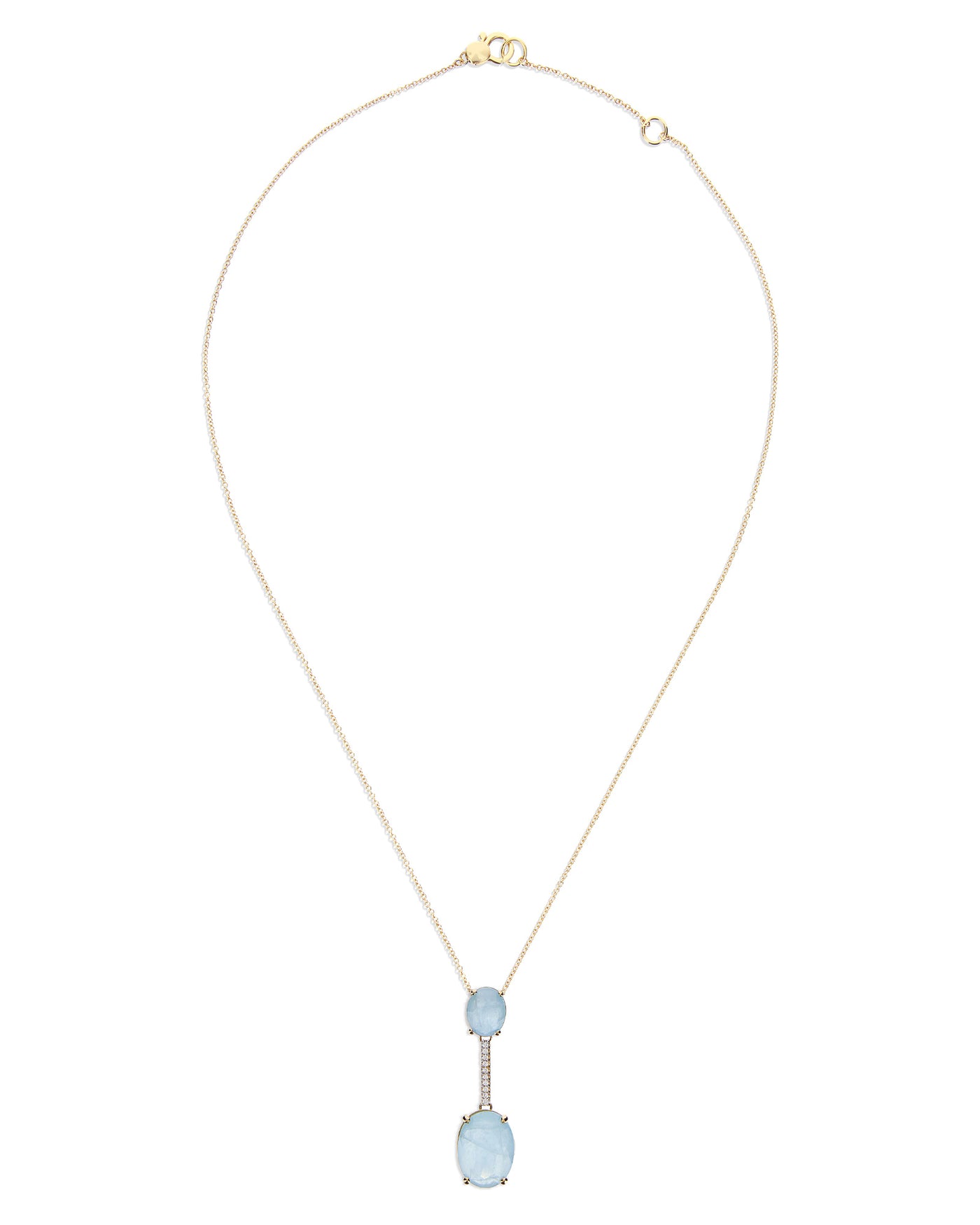 "ipanema" aquamarine, diamonds and 18kt gold bar necklace