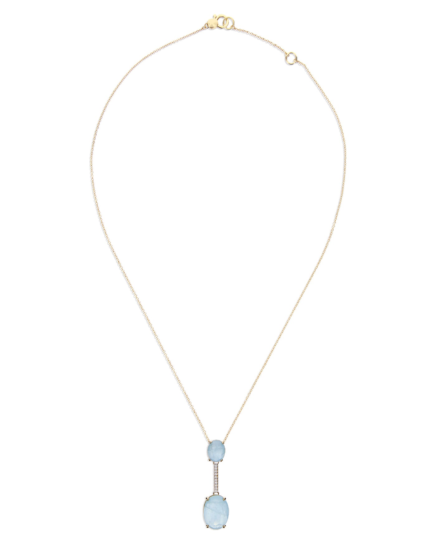 Halskette "IPANEMA" mit Anhänger aus Aquamarin und Diamanten Reihe