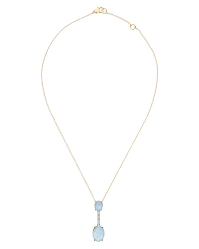 "ipanema" aquamarine, diamonds and 18kt gold bar necklace