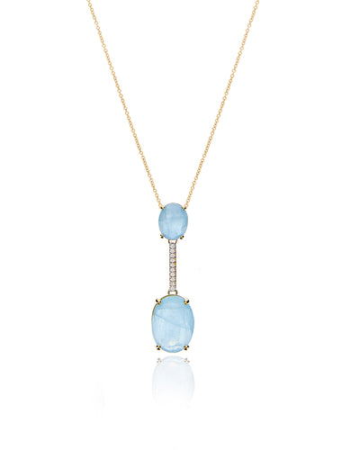 "ipanema" aquamarine, diamonds and 18kt gold bar necklace