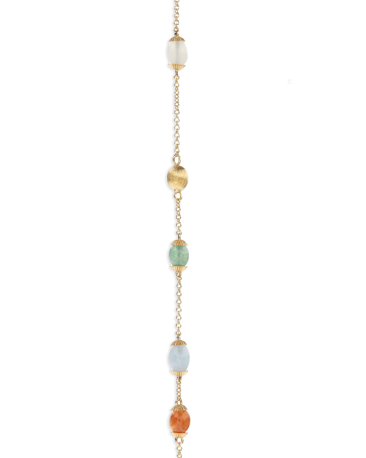 "Rainbow" gold boules and natural stones anklet 