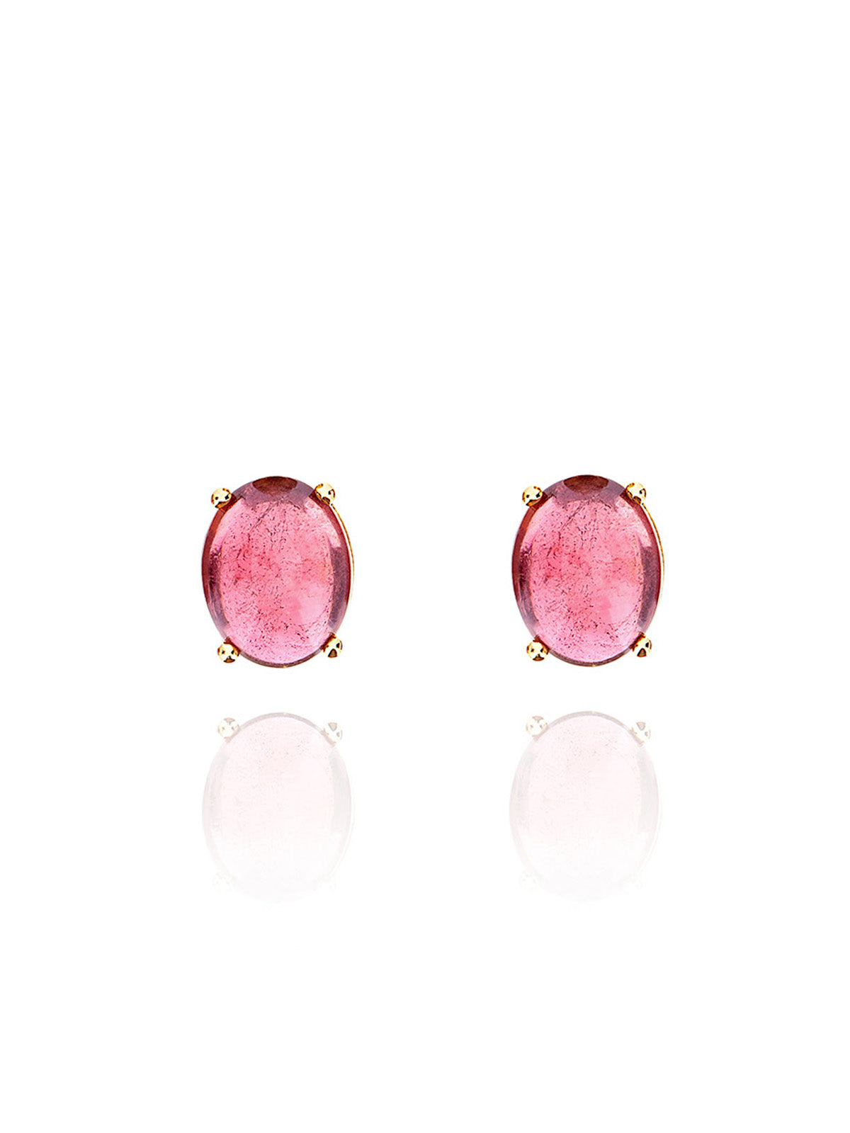 "tourmalines" gold and pink tourmaline stud earrings (large)