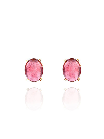 "tourmalines" gold and pink tourmaline stud earrings (large)