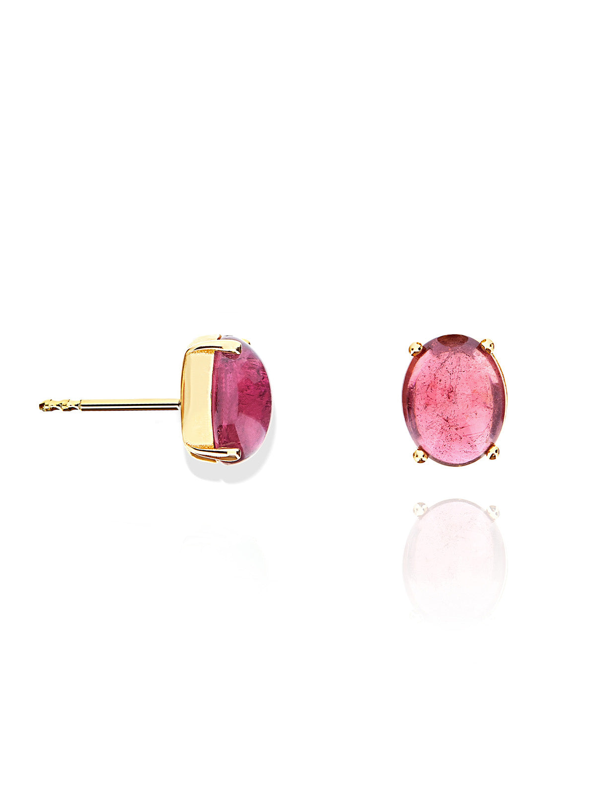 "tourmalines" gold and pink tourmaline stud earrings (large)