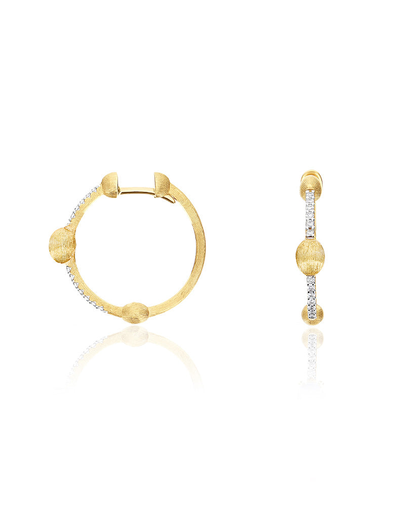 "dancing Élite" gold and diamonds hoop earrings