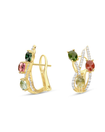 "tourmalines" gold, diamonds and tourmaline colorful earrings