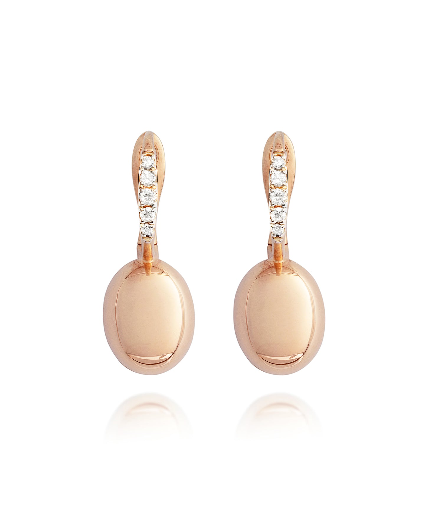 Nanis Orecchini "CILIEGINE" con boules in oro rosa e dettagli di diamanti (p – Nanis Italian Jewels