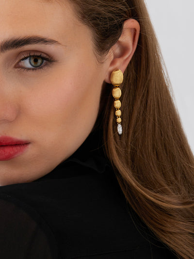 "ivy " gold and diamonds charming drop earrings