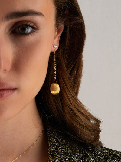 "candle" gold and diamonds earrings