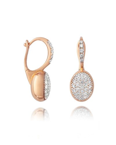 Ohrringe "CILIEGINE" mit Boules aus Roségold und Diamanten (klein)
