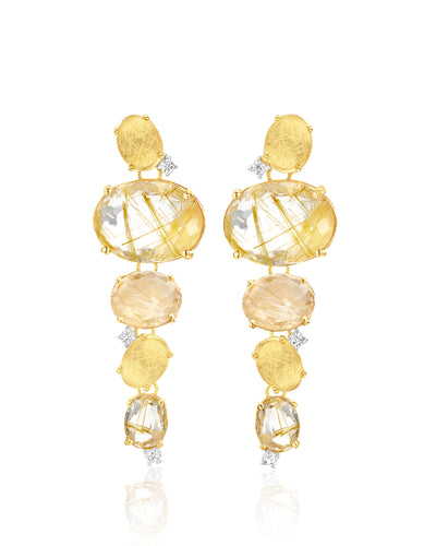 "ipanema" yellow rutilated quartz drop earrings