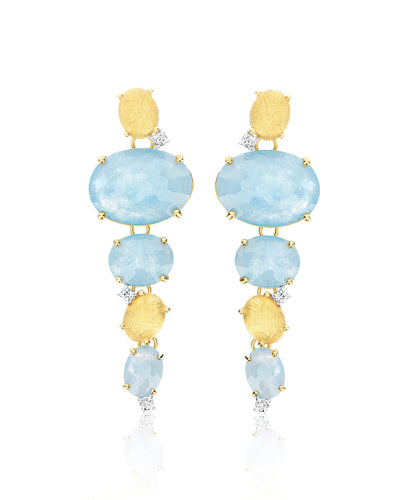 "ipanema" gold and aquamarine drop earrings