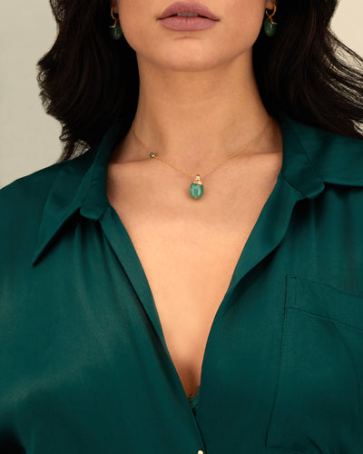 "Amazonia" gold and green aventurine necklace (small)